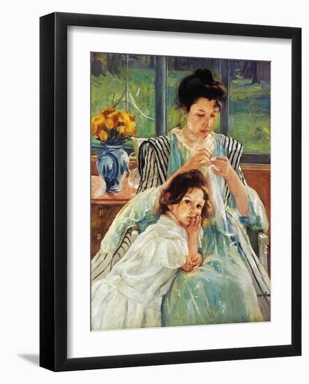 Cassatt: Mother Sewing-Mary Cassatt-Framed Giclee Print