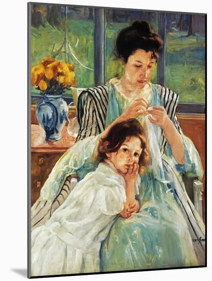 Cassatt: Mother Sewing-Mary Cassatt-Mounted Giclee Print