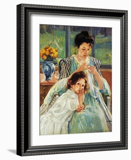 Cassatt: Mother Sewing-Mary Cassatt-Framed Giclee Print