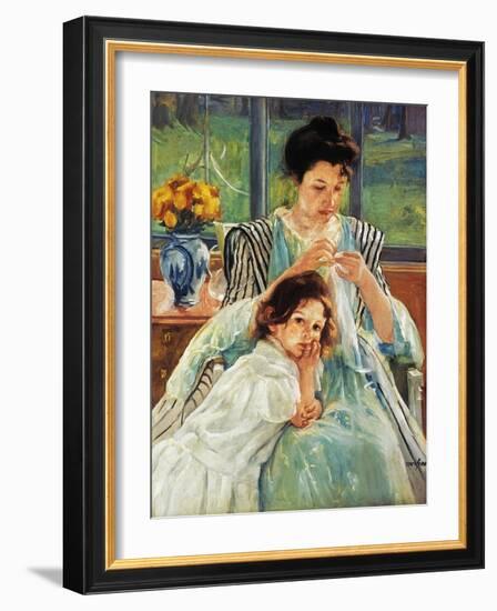 Cassatt: Mother Sewing-Mary Cassatt-Framed Giclee Print