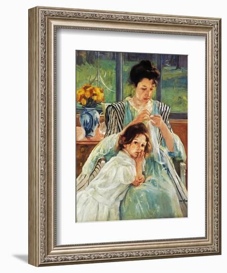 Cassatt: Mother Sewing-Mary Cassatt-Framed Giclee Print