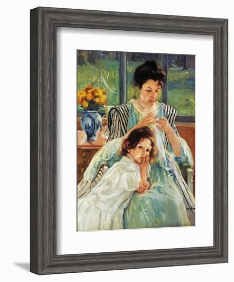 Cassatt: Mother Sewing-Mary Cassatt-Framed Giclee Print