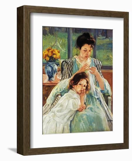 Cassatt: Mother Sewing-Mary Cassatt-Framed Giclee Print