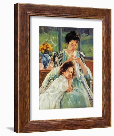 Cassatt: Mother Sewing-Mary Cassatt-Framed Giclee Print