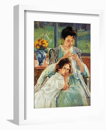 Cassatt: Mother Sewing-Mary Cassatt-Framed Giclee Print