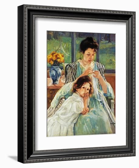 Cassatt: Mother Sewing-Mary Cassatt-Framed Giclee Print