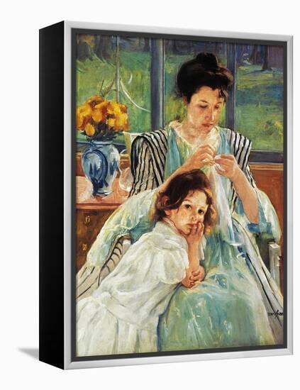 Cassatt: Mother Sewing-Mary Cassatt-Framed Premier Image Canvas