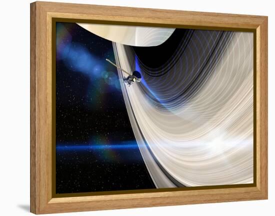 Cassini's Grand Finale at Saturn-null-Framed Premier Image Canvas