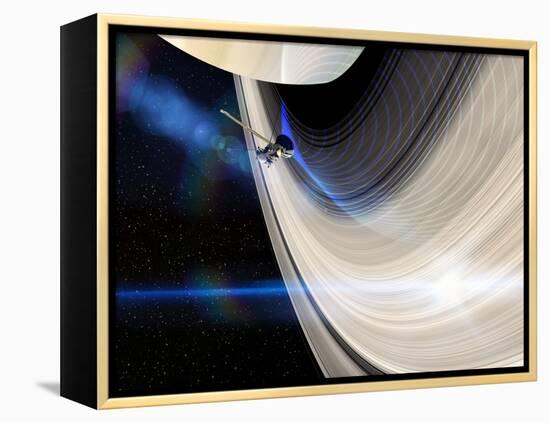 Cassini's Grand Finale at Saturn-null-Framed Premier Image Canvas