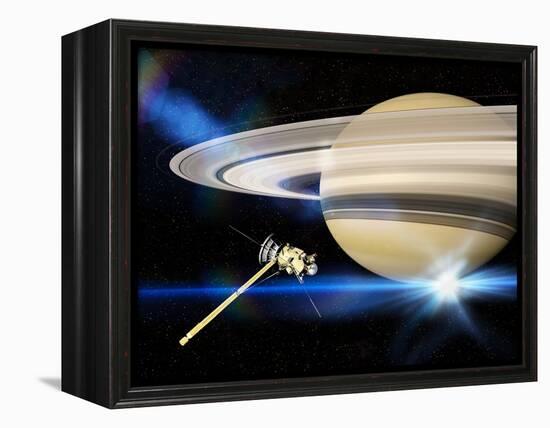 Cassini's Grand Finale at Saturn-null-Framed Premier Image Canvas