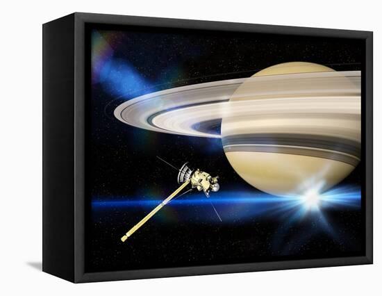 Cassini's Grand Finale at Saturn-null-Framed Premier Image Canvas