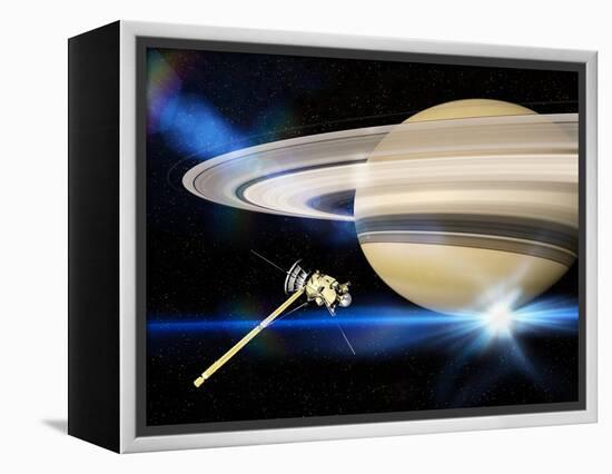Cassini's Grand Finale at Saturn-null-Framed Premier Image Canvas