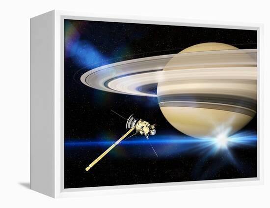 Cassini's Grand Finale at Saturn-null-Framed Premier Image Canvas
