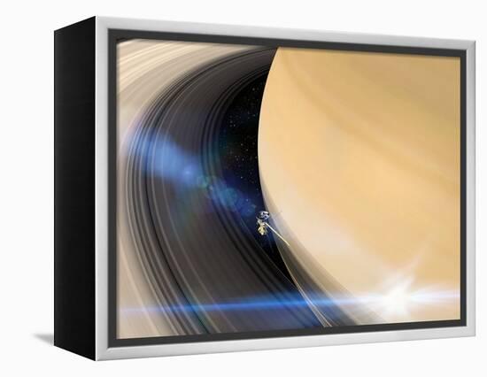 Cassini's Grand Finale at Saturn-null-Framed Premier Image Canvas