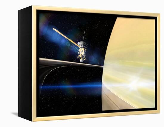 Cassini's Grand Finale at Saturn-null-Framed Premier Image Canvas