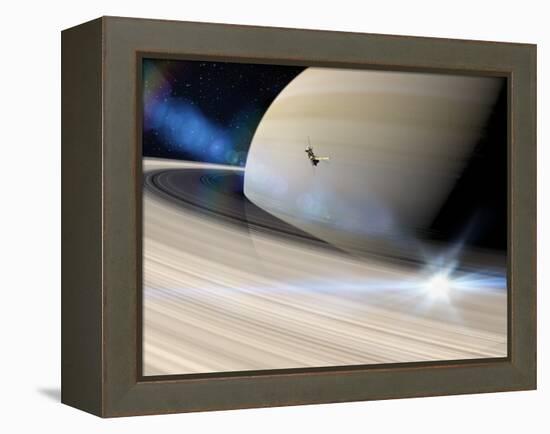 Cassini's Grand Finale at Saturn-null-Framed Premier Image Canvas