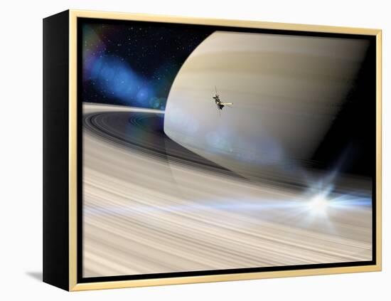 Cassini's Grand Finale at Saturn-null-Framed Premier Image Canvas