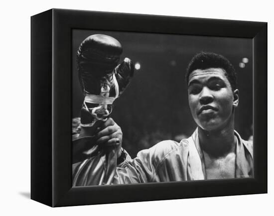 Cassius Clay After Defeating Doug Jones in Close Heavyweight Bout, in Madison Square Garden-George Silk-Framed Premier Image Canvas