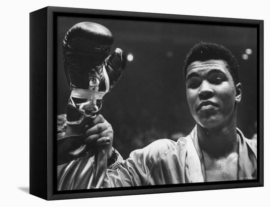 Cassius Clay After Defeating Doug Jones in Close Heavyweight Bout, in Madison Square Garden-George Silk-Framed Premier Image Canvas