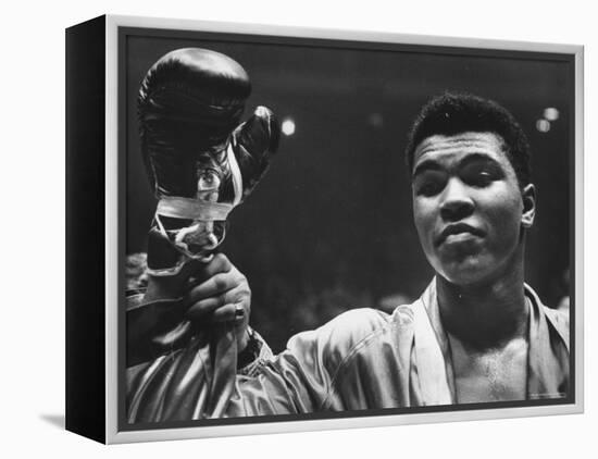 Cassius Clay After Defeating Doug Jones in Close Heavyweight Bout, in Madison Square Garden-George Silk-Framed Premier Image Canvas