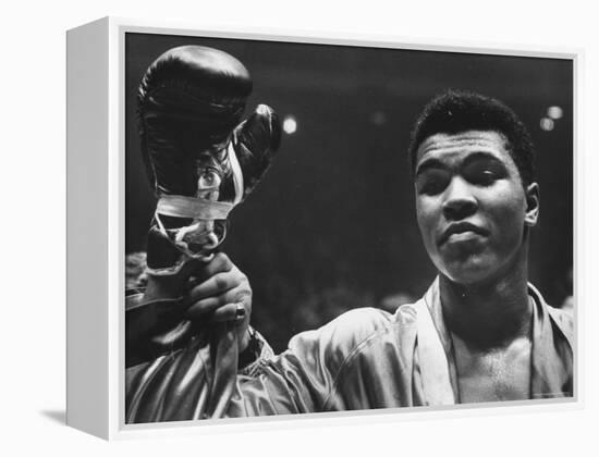 Cassius Clay After Defeating Doug Jones in Close Heavyweight Bout, in Madison Square Garden-George Silk-Framed Premier Image Canvas