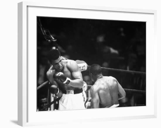 Cassius M. Clay and Sonny Liston During World Championship Fight-Ralph Morse-Framed Premium Photographic Print