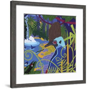 Cassowary In The Rainforest-Cindy Wider-Framed Giclee Print