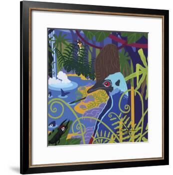 Cassowary In The Rainforest-Cindy Wider-Framed Giclee Print