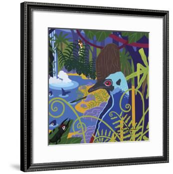 Cassowary In The Rainforest-Cindy Wider-Framed Giclee Print