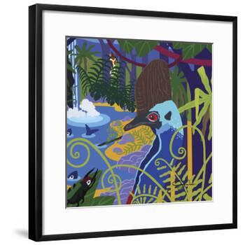 Cassowary In The Rainforest-Cindy Wider-Framed Giclee Print