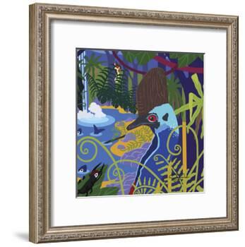 Cassowary In The Rainforest-Cindy Wider-Framed Giclee Print