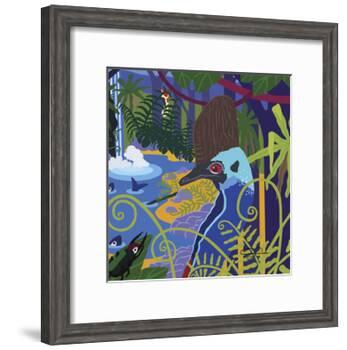 Cassowary In The Rainforest-Cindy Wider-Framed Giclee Print