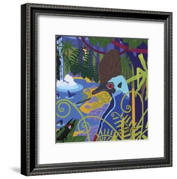 Cassowary In The Rainforest-Cindy Wider-Framed Giclee Print