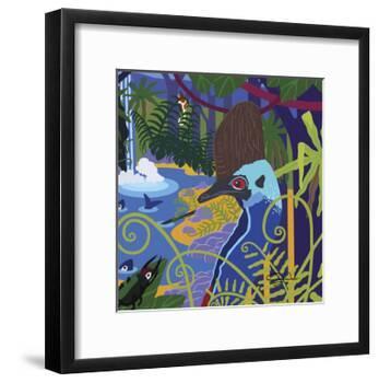 Cassowary In The Rainforest-Cindy Wider-Framed Giclee Print