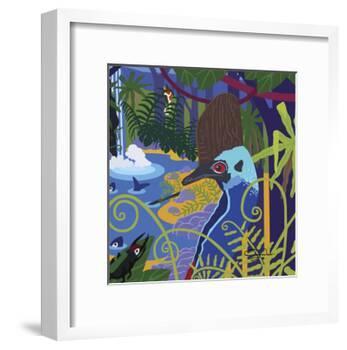 Cassowary In The Rainforest-Cindy Wider-Framed Giclee Print