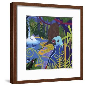 Cassowary In The Rainforest-Cindy Wider-Framed Giclee Print