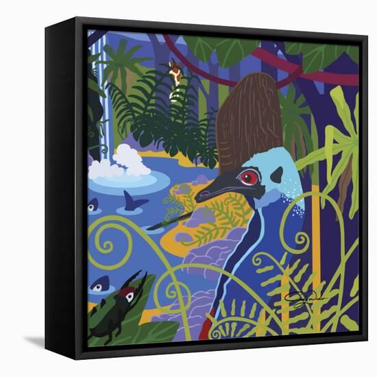 Cassowary In The Rainforest-Cindy Wider-Framed Premier Image Canvas