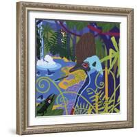 Cassowary In The Rainforest-Cindy Wider-Framed Giclee Print