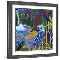 Cassowary In The Rainforest-Cindy Wider-Framed Giclee Print