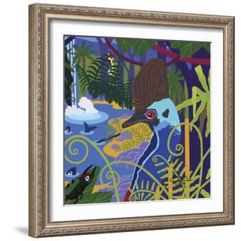Cassowary In The Rainforest-Cindy Wider-Framed Giclee Print