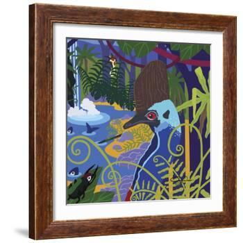 Cassowary In The Rainforest-Cindy Wider-Framed Giclee Print