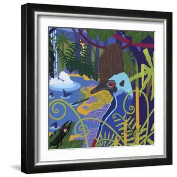 Cassowary In The Rainforest-Cindy Wider-Framed Giclee Print
