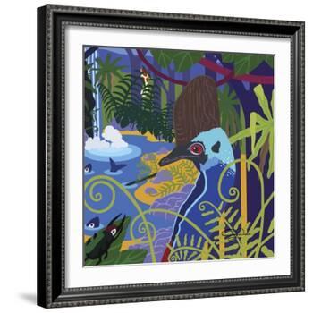 Cassowary In The Rainforest-Cindy Wider-Framed Giclee Print