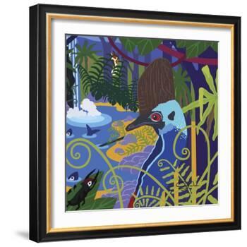Cassowary In The Rainforest-Cindy Wider-Framed Giclee Print