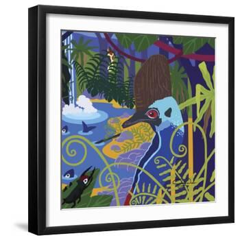 Cassowary In The Rainforest-Cindy Wider-Framed Giclee Print
