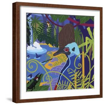 Cassowary In The Rainforest-Cindy Wider-Framed Giclee Print