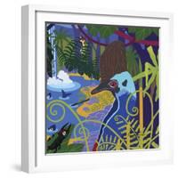 Cassowary In The Rainforest-Cindy Wider-Framed Giclee Print