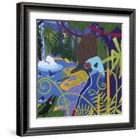 Cassowary In The Rainforest-Cindy Wider-Framed Giclee Print