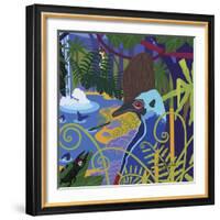 Cassowary In The Rainforest-Cindy Wider-Framed Giclee Print