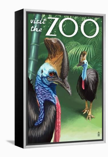 Cassowary - Visit the Zoo, c.2009-Lantern Press-Framed Stretched Canvas